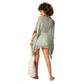 Kimono estivo verde a mezza lunghezza con maniche 3/4