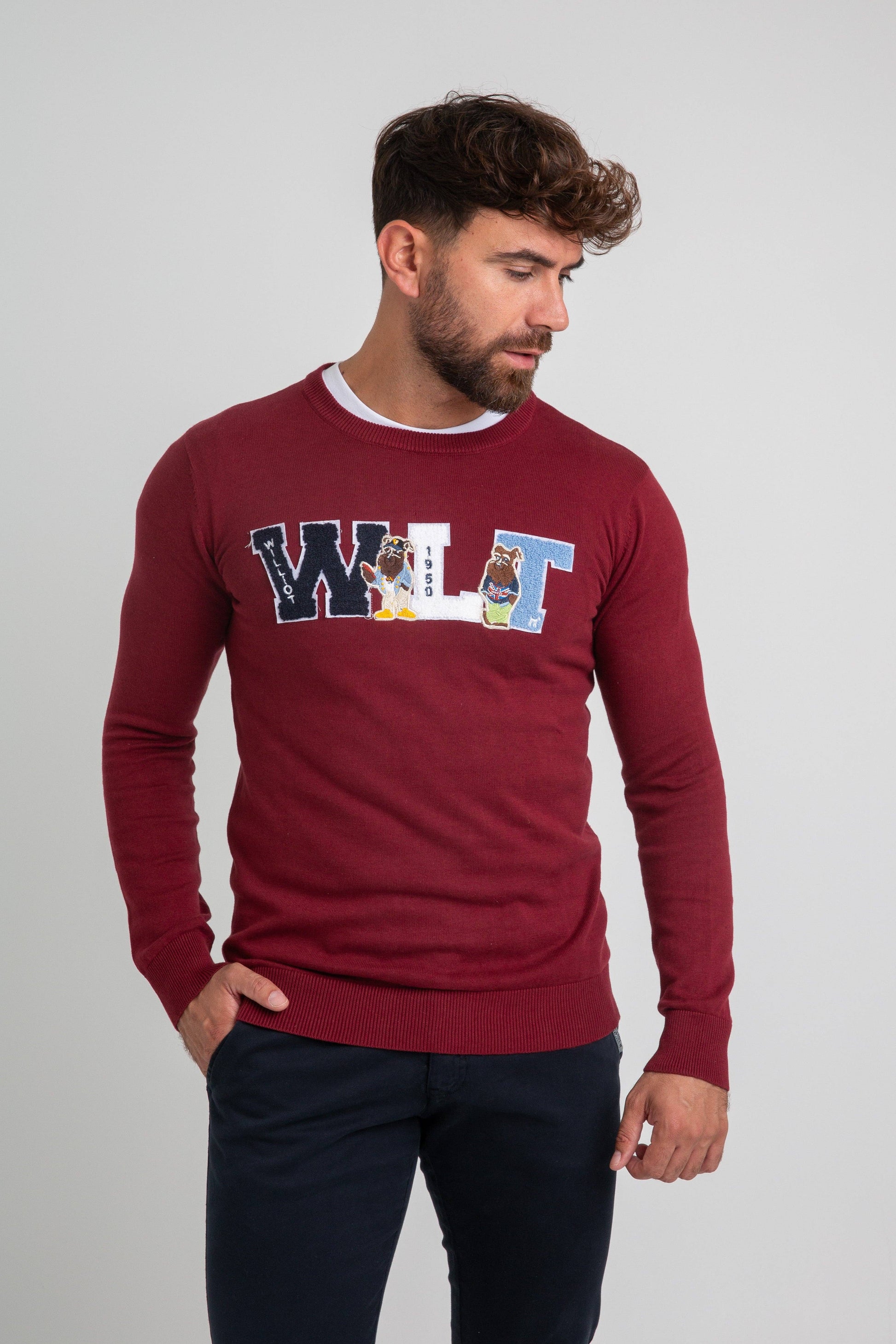 Maglia con patch WLT bordeaux