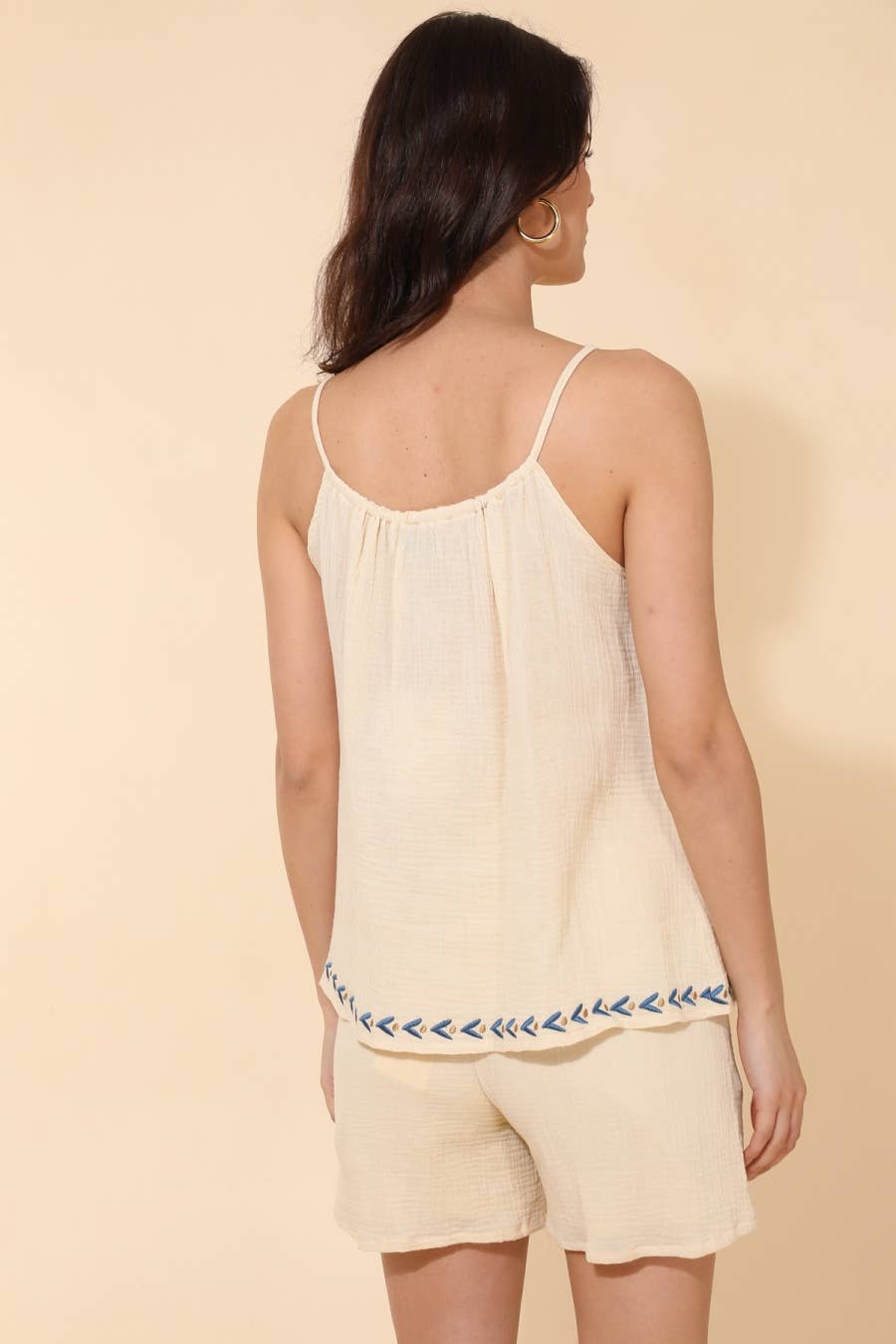 Top Tilda in mussola di cotone con spalline sottili