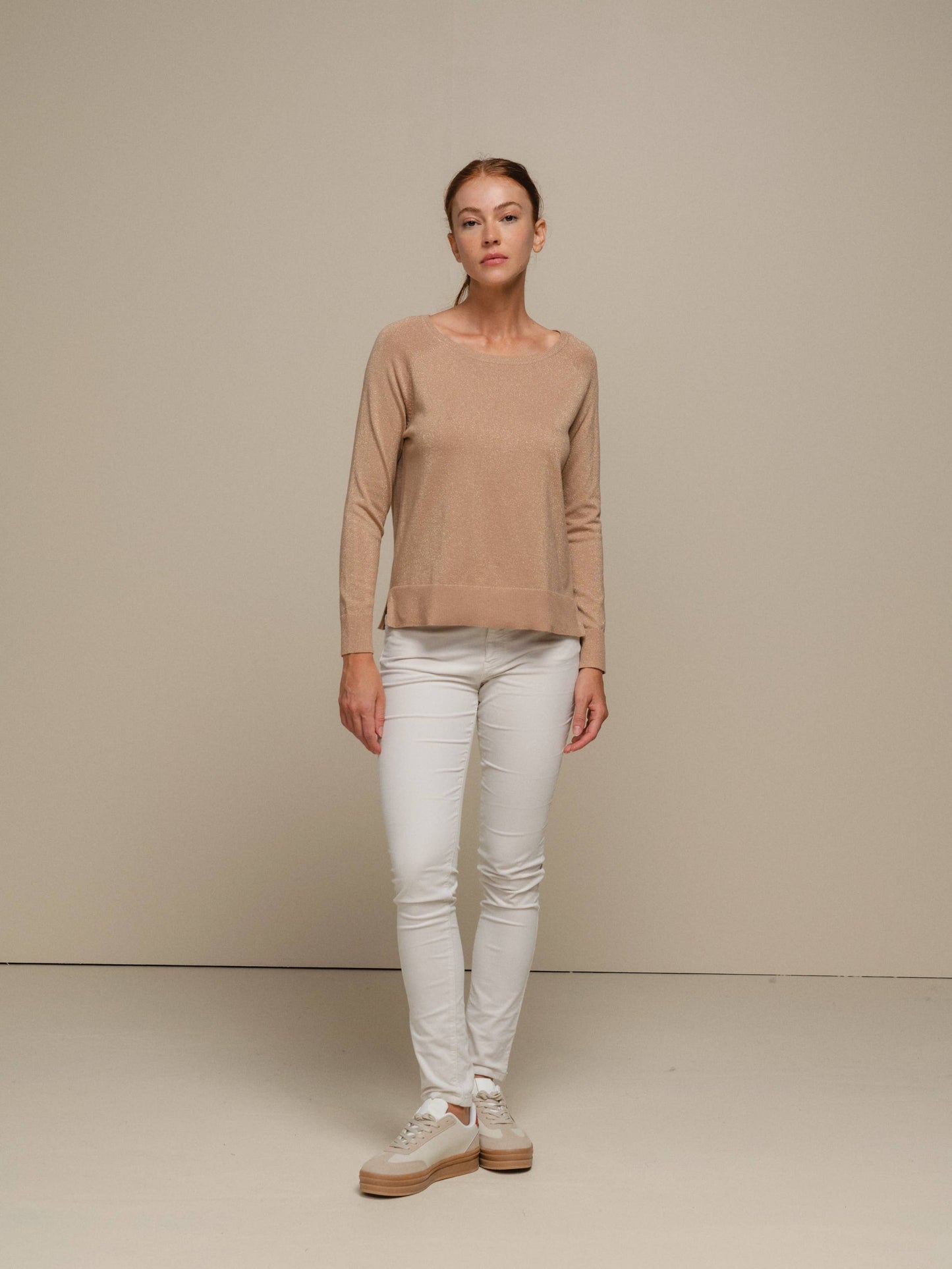 Maglione in maglia lurex da donna