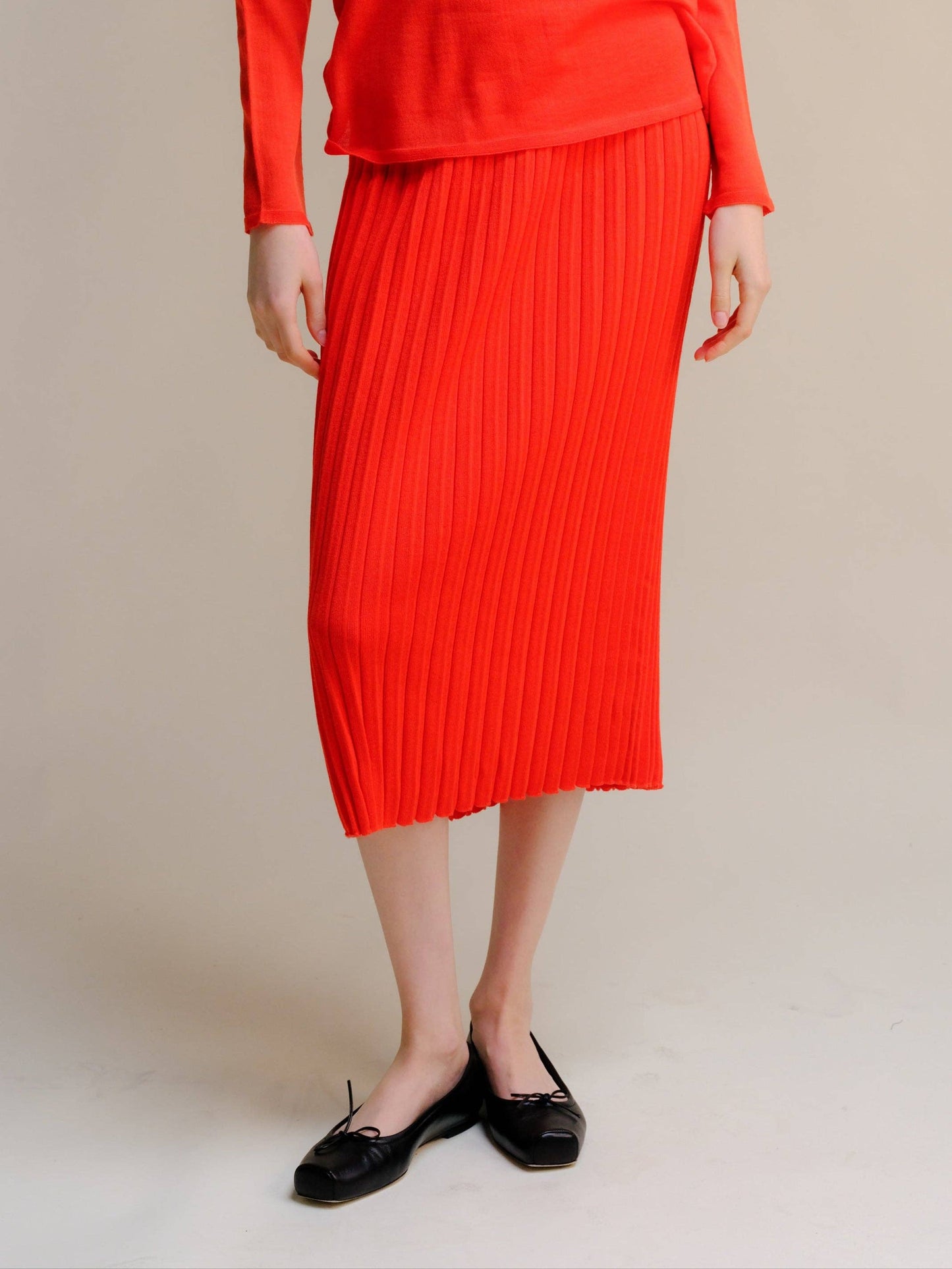 Gonna plissé in lana merino extrafine 3D knit