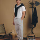 Pantaloni Jogger Essenziali in Cotone Biologico Grigio Chiaro