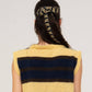 Fermaglio per capelli con fiocco in maglia multicolor