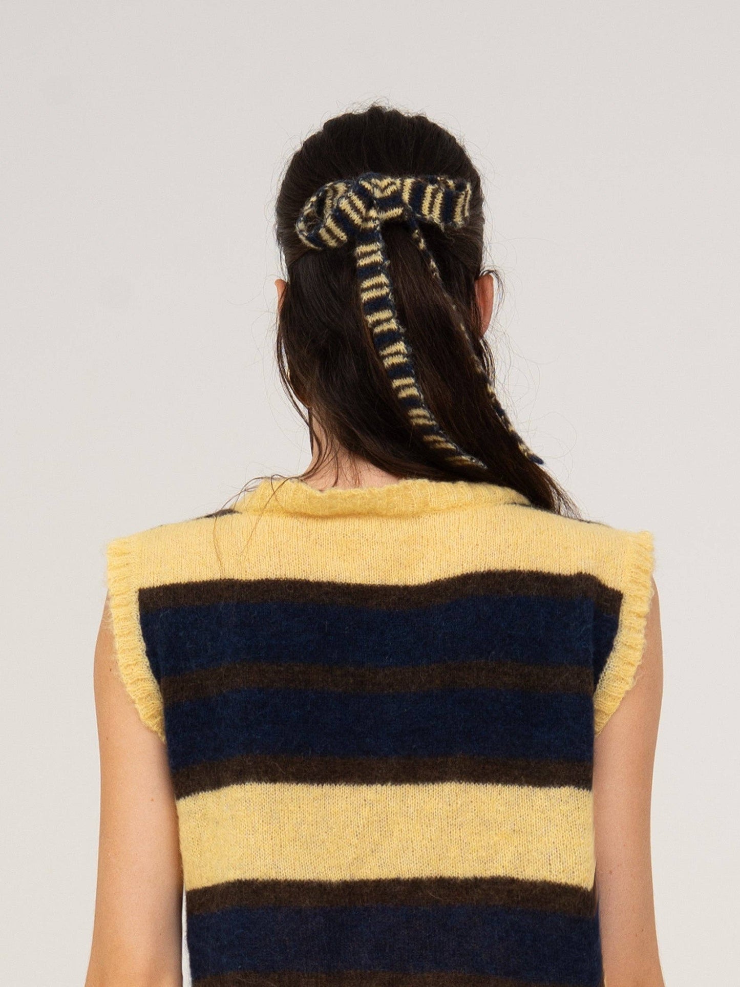 Fermaglio per capelli con fiocco in maglia multicolor