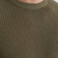 Maglione girocollo in cotone verde