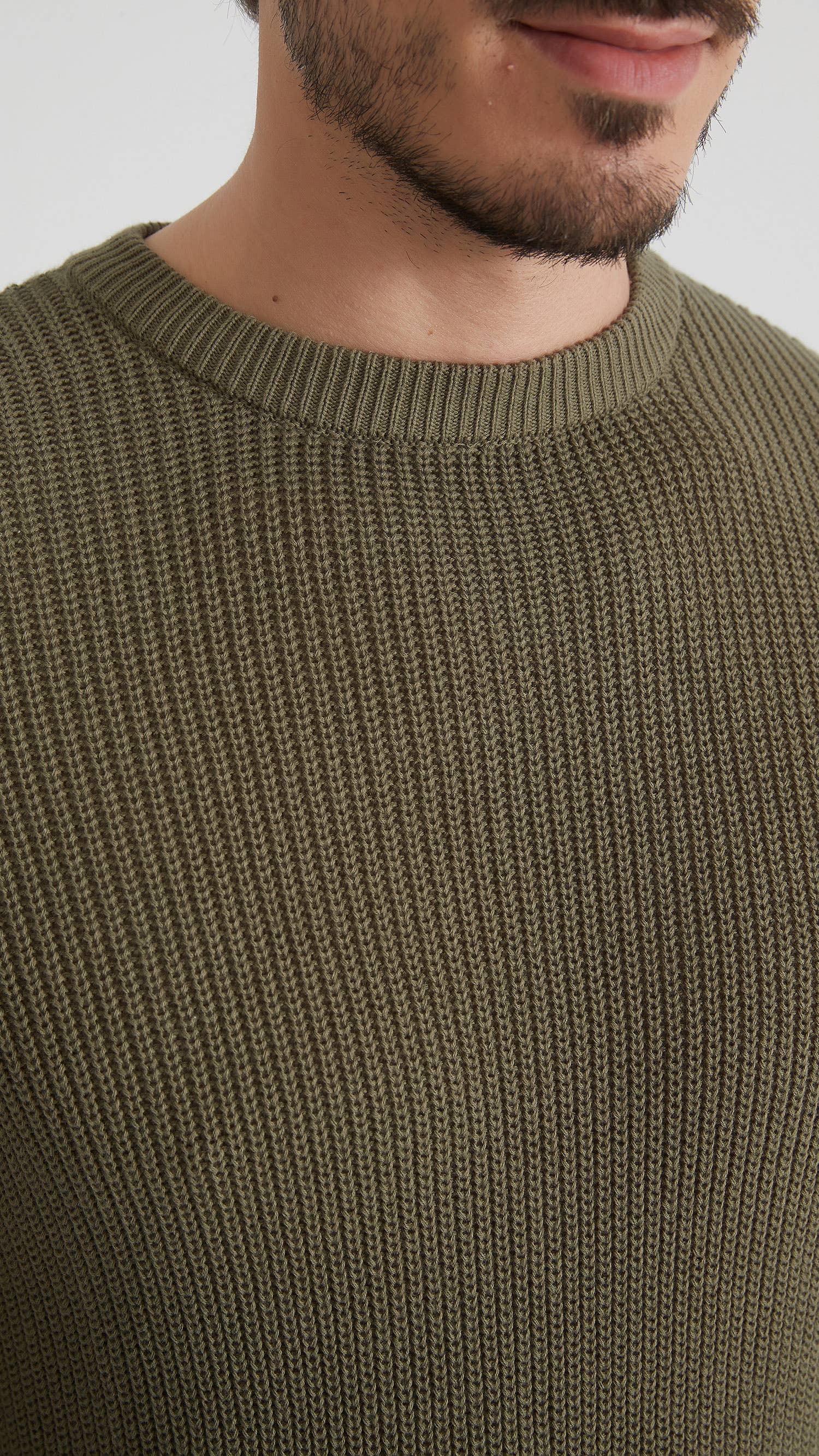 Maglione girocollo in cotone verde