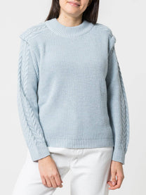Maglione in maglia con trecce e spalle strutturate