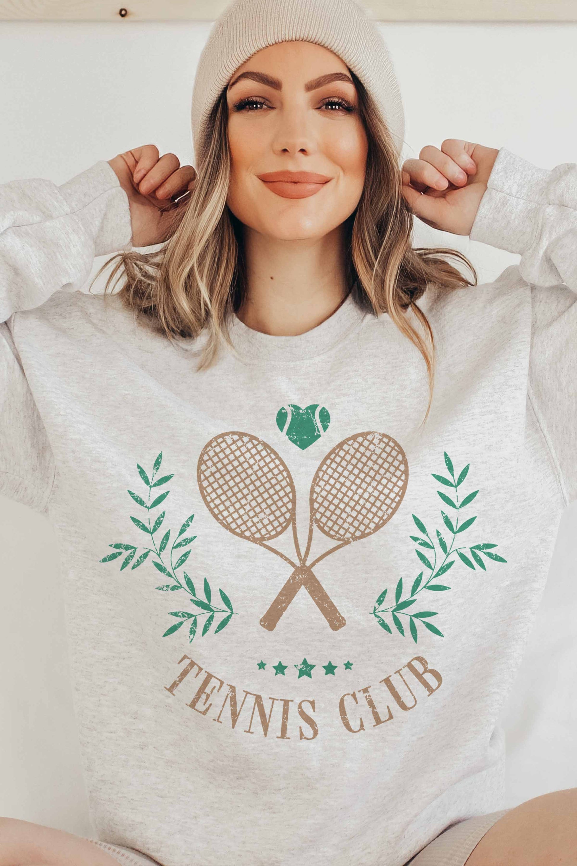 Felpa girocollo Tennis Club con grafica