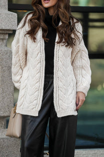 Cardigan lungo intrecciato oversize
