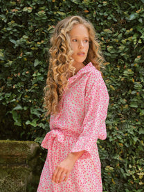 Blusa ricamata con stampa all-over