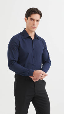 Camicia slim fit blu scuro da uomo