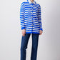 Cardigan lungo a righe con bottoni dorati