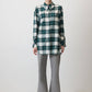 Camicia a quadri con maxi colletto verde