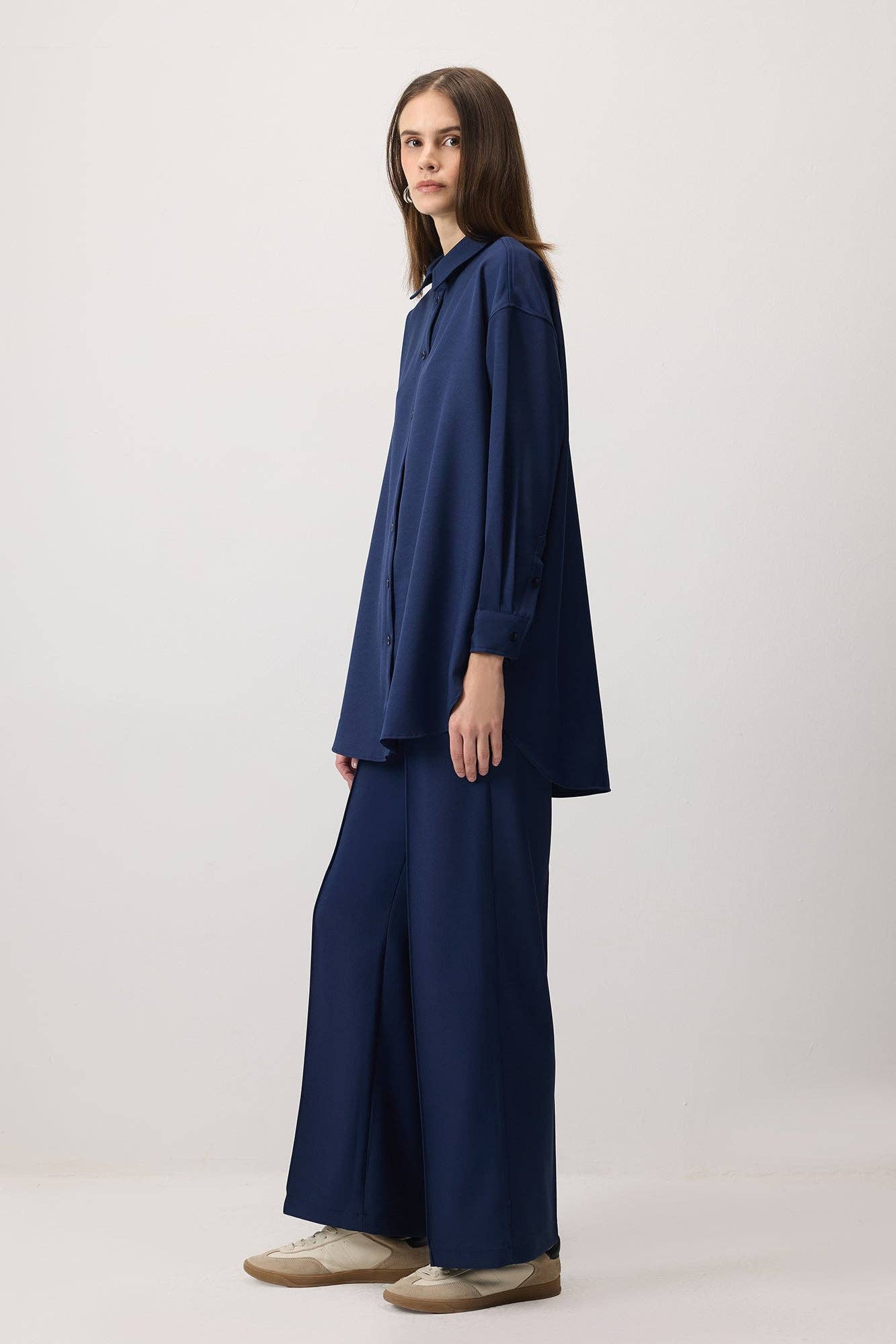 Camicia oversize comfort blu navy