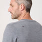 Maglione in lana merino con scollo a V grigio mélange