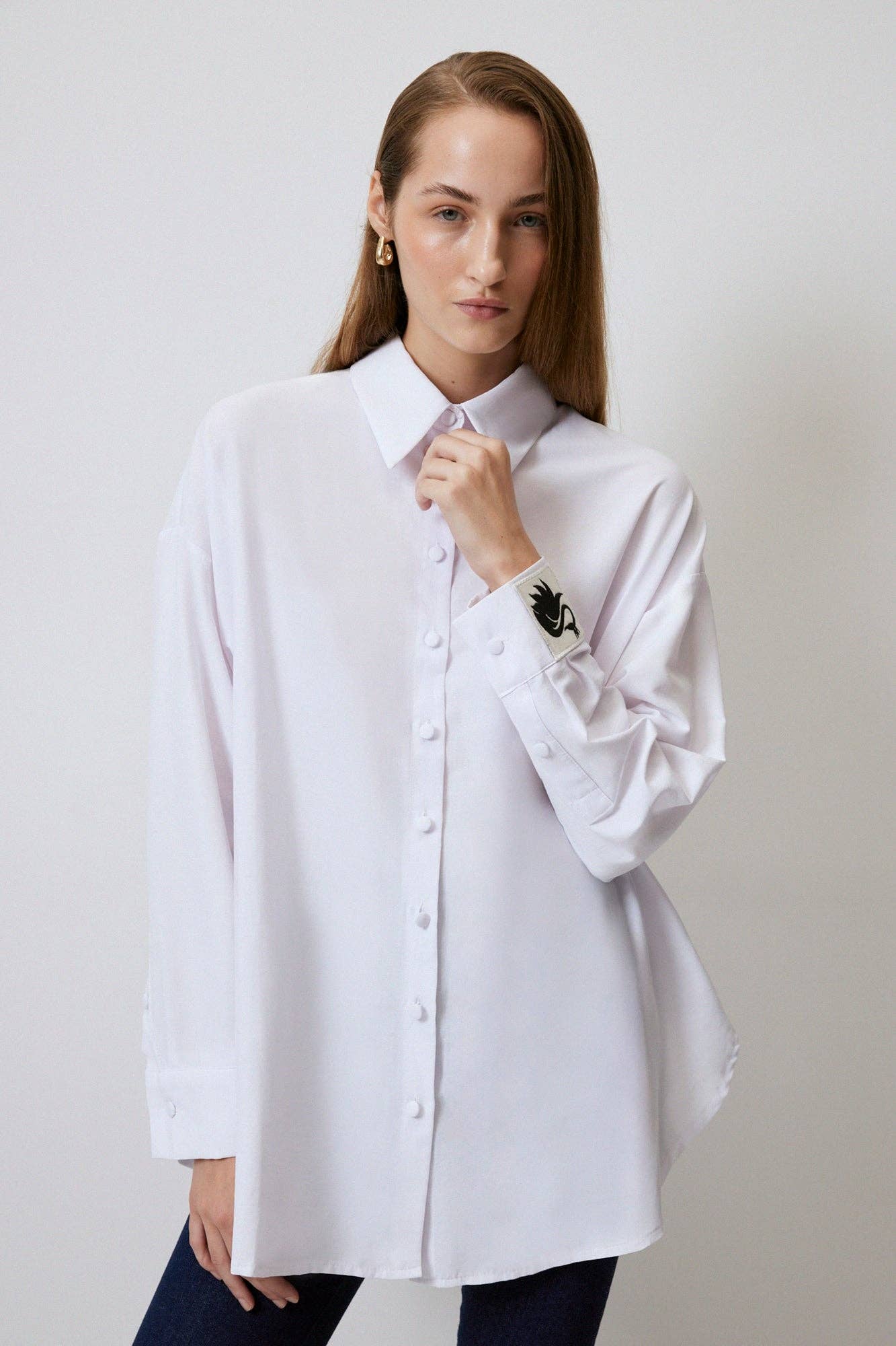 Camicia oversize in popeline