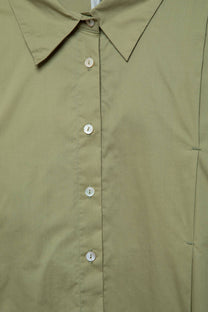 Camicia donna in cotone con pieghe frontali