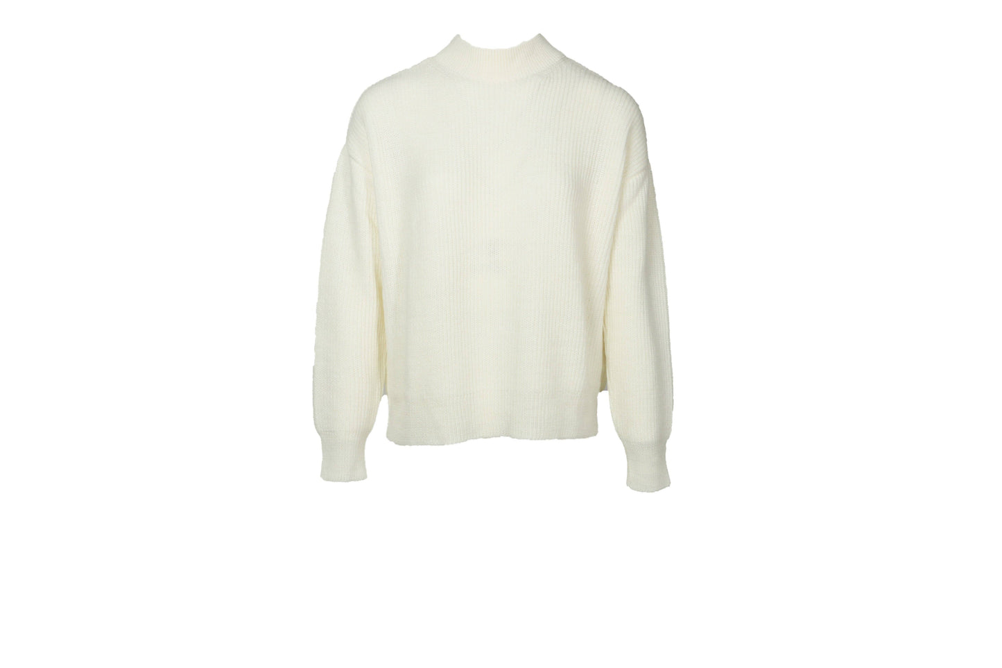 Maglione a Coste Collo Alto Oversize