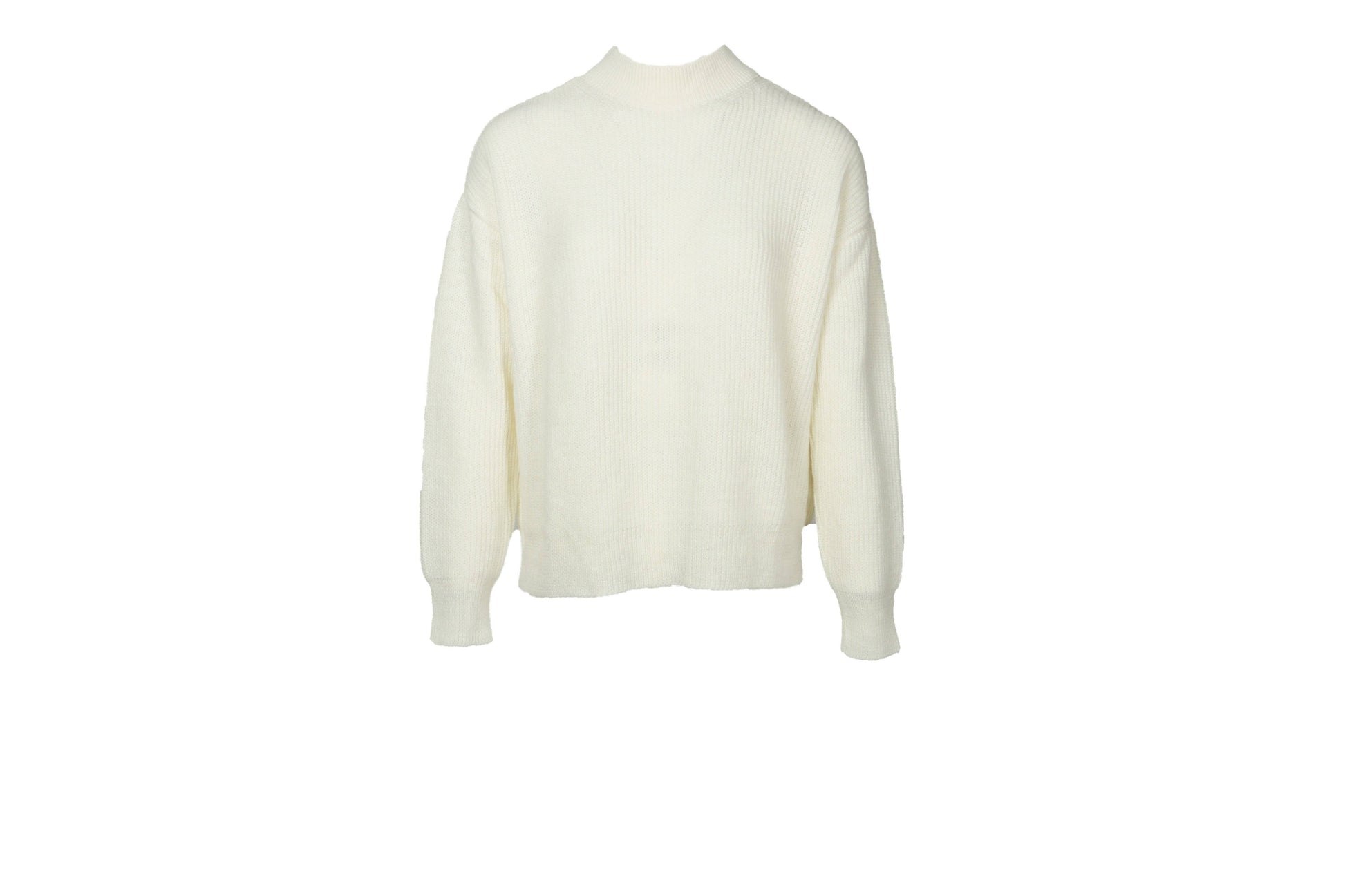 Maglione a Coste Collo Alto Oversize