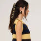 Fermaglio per capelli con fiocco in maglia multicolor