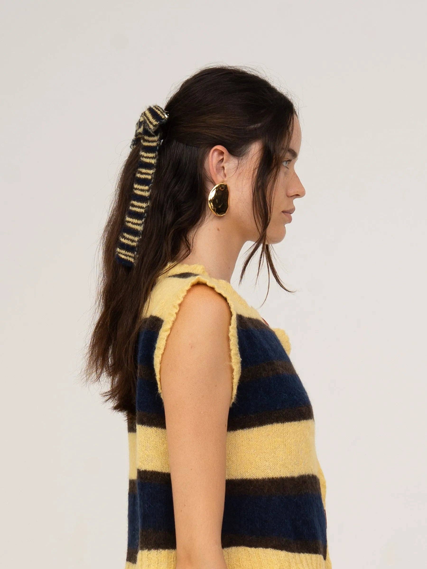 Fermaglio per capelli con fiocco in maglia multicolor