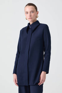 Camicia in crêpe con dettagli in paillettes
