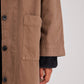 Cappotto lungo Georgina in cotone biologico color Shitake