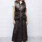 Gilet imbottito con cappuccio e lacci laterali