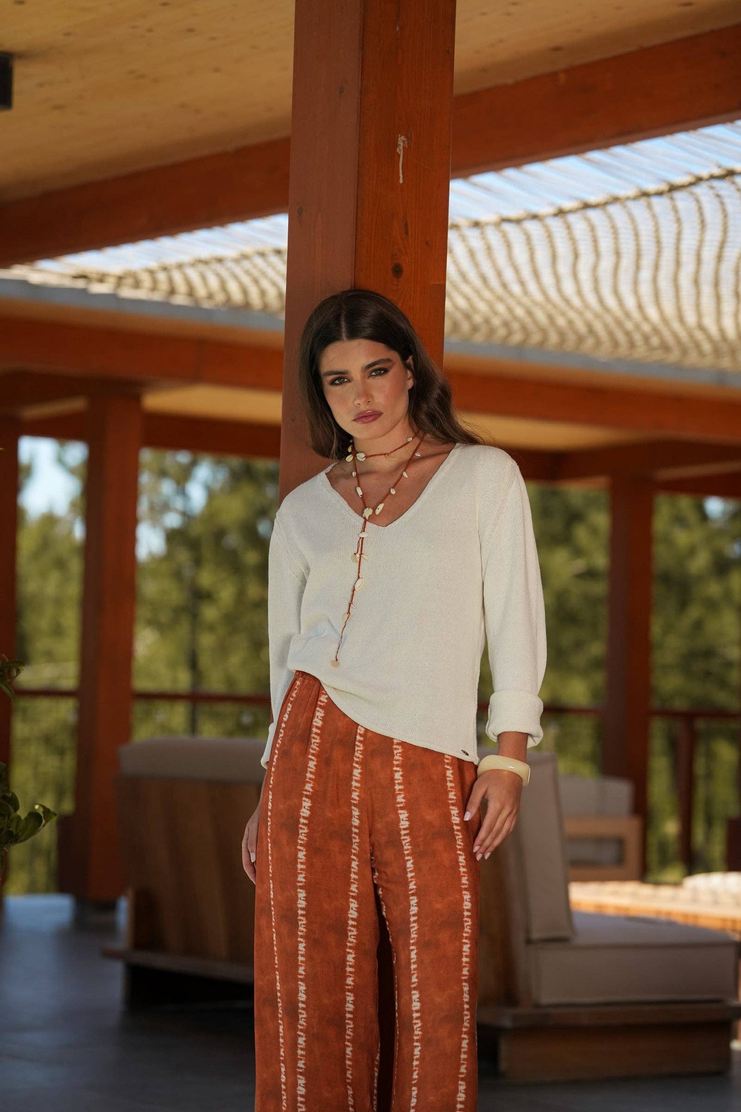 Maglia leggera donna scollo a V
