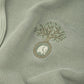 Felpa con cappuccio oversize pesante da donna verde argento