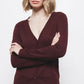 Cardigan in maglia rasata con scollo a V