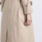 Trench lungo in gabardina doppiopetto da donna