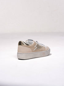 Sneakers con glitter a contrasto
