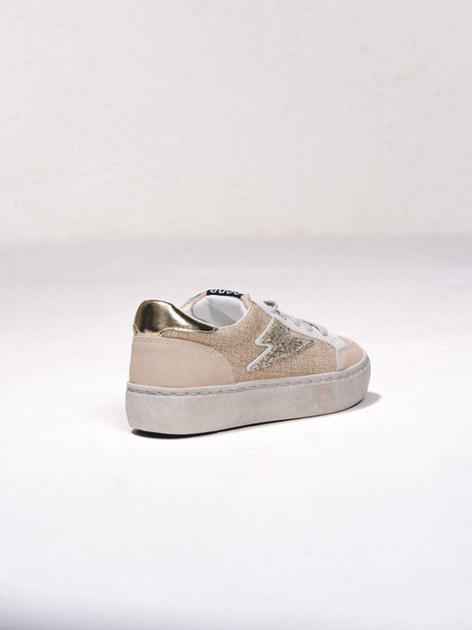 Sneakers con glitter a contrasto