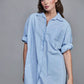 Camicia oversize in modal a motivo