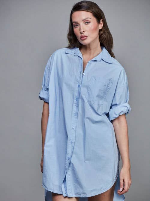Camicia oversize in modal a motivo