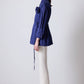 Camicia in cotone con cintura e applicazione a rosa blu navy