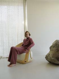 Pantaloni lounge in lana merino extrafine a coste