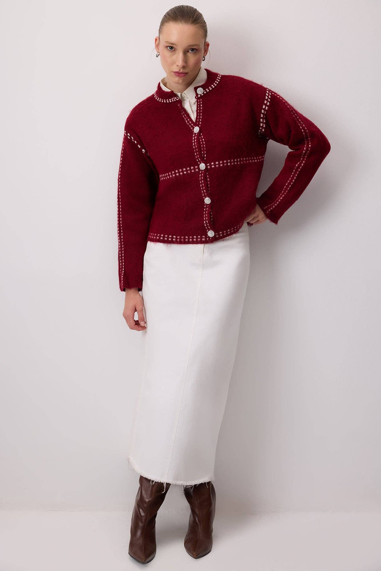 Cardigan a contrasto Rashed