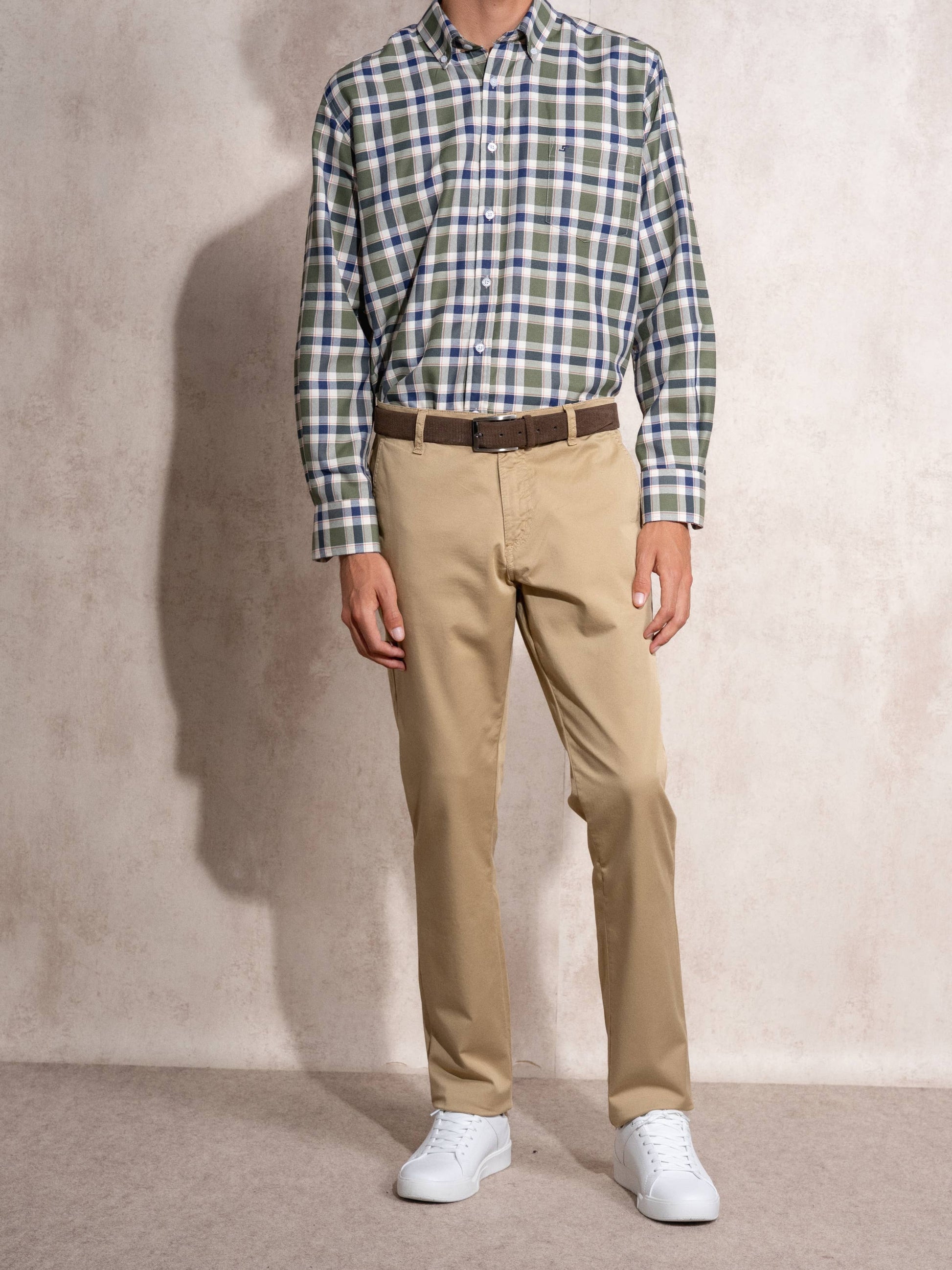 Pantaloni chino skinny in cotone stretch da uomo