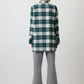 Camicia a quadri con maxi colletto verde