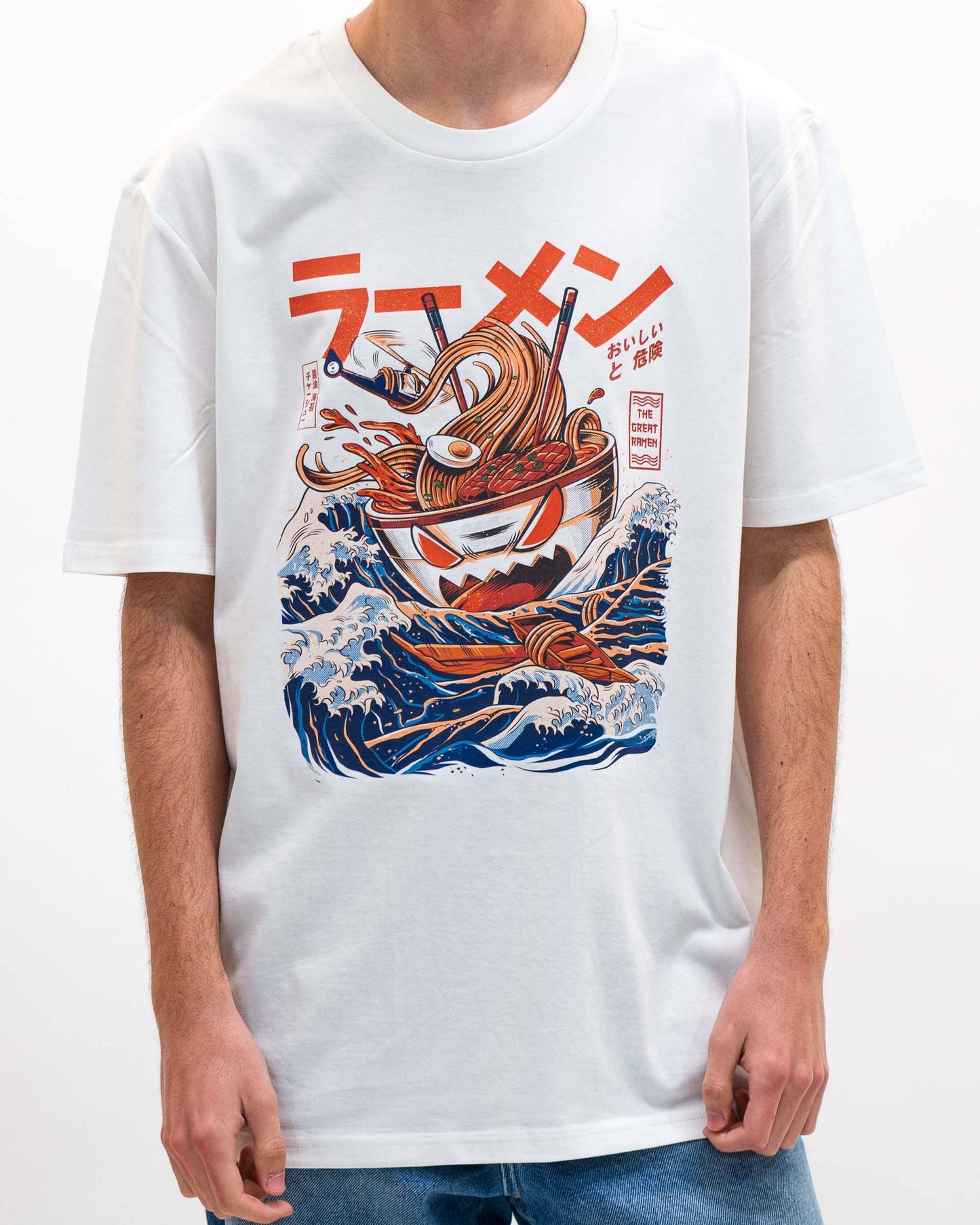 T-shirt manga unisex The Great Ramen di Kanagawa
