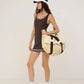 Borsa sportiva a tracolla bicolor beige e marrone