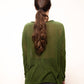 Pullover glitter con scollo a barca