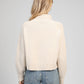 Maglione dolcevita in maglia calda color crema