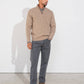 Polo in maglia uomo in lana con mezza zip
