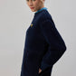 Felpa in pile blu navy