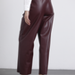Pantaloni Napa in Ecopelle a Vita Alta