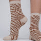 Calze Zebra in cotone pettinato beige