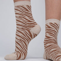 Calze Zebra in cotone pettinato beige